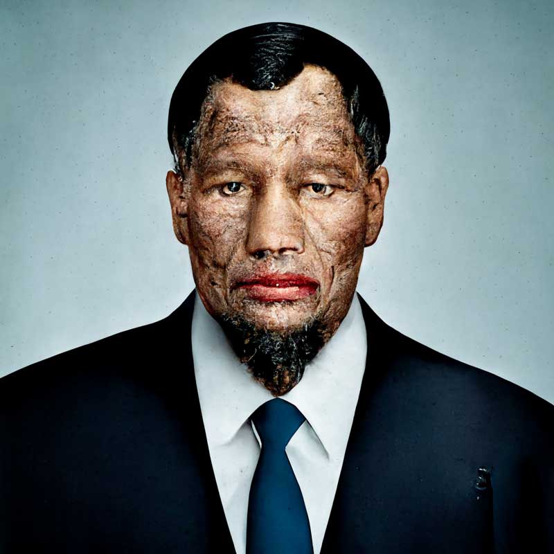 Time Magazine’s “2100 Person of the Year” Photo by Martin Schoeller. - Midjourney