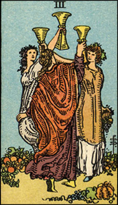 Minor Arcana The Three of Cups Tarot Card