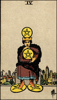 Minor Arcana The Four of Pentacles Tarot Card