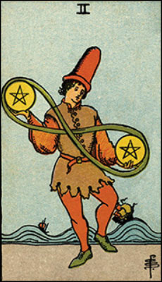 Minor Arcana The Two of Pentacles Tarot Card
