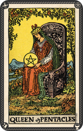 minor pentacles queen