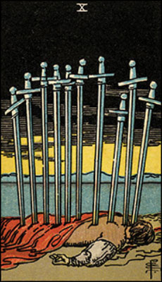 Minor Arcana The Ten of Swords Tarot Card