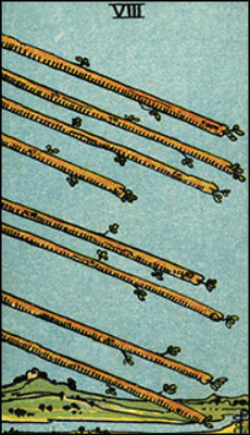 Minor Arcana The Eight of Wands Tarot Card