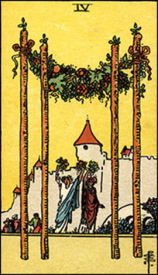 Minor Arcana The Four of Wands Tarot Card