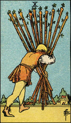 Minor Arcana The Ten of Wands Tarot Card