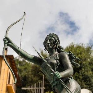 Artemis the archer is a perfect patron goddess for a Sagittarius needs help hitting the bullseye.
