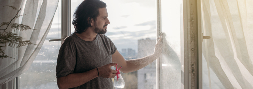 Man Cleaning Windows