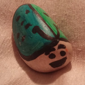 One of the fun, colorful painted rocks Sonata found as a random act of kindness!

