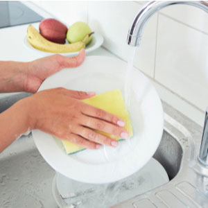 Stay focused on the task at hand, even when washing the dishes.