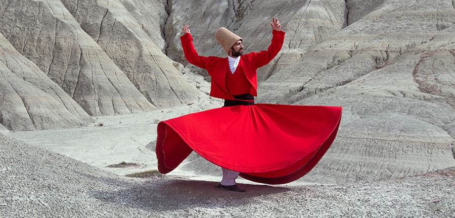 dancing Sufi in red