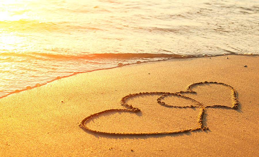 Hearts in the sand