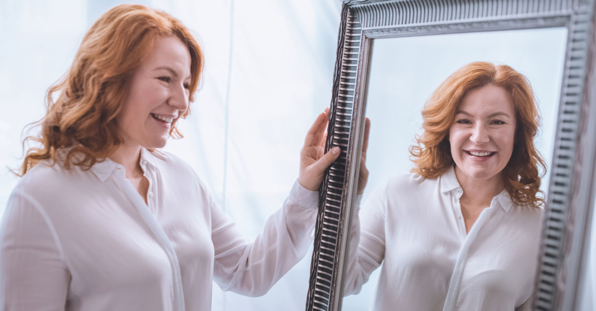 Coping with Rejection Woman in Mirror