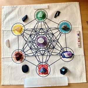 Here's a look at my own, personal crystal grid. A larger image is found at the end of the article.
