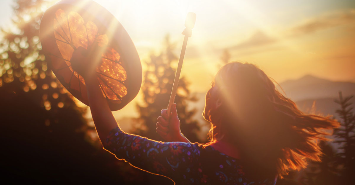 Shamanic Drumming Woman