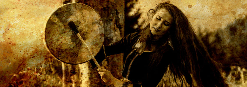 Shamanic Drumming Woman